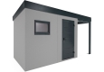 GARDEON® Gartenhaus mit Hörmann-Tür, Fenster und überdachtem Bereich